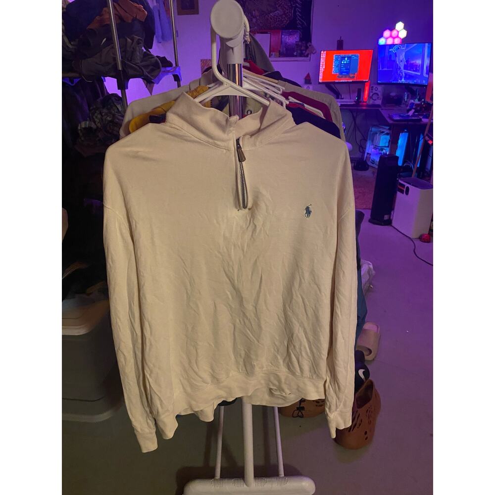Polo Quaterzip Size XL White